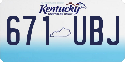 KY license plate 671UBJ
