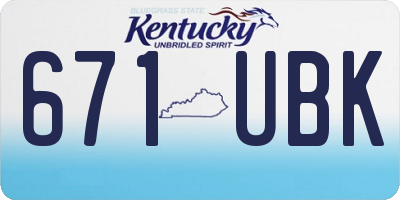 KY license plate 671UBK
