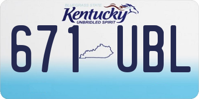 KY license plate 671UBL
