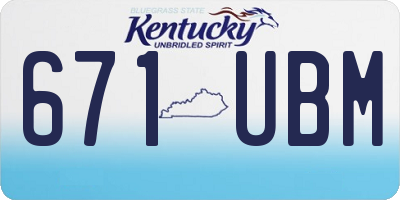 KY license plate 671UBM
