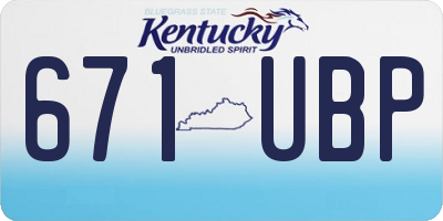 KY license plate 671UBP