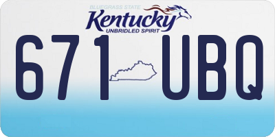 KY license plate 671UBQ