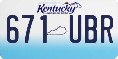 KY license plate 671UBR