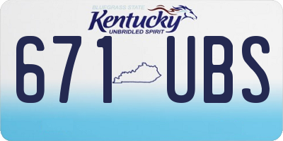 KY license plate 671UBS