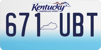 KY license plate 671UBT