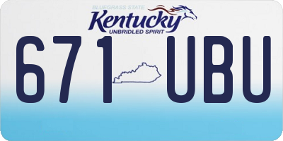 KY license plate 671UBU