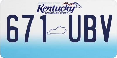 KY license plate 671UBV
