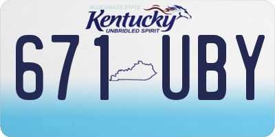 KY license plate 671UBY