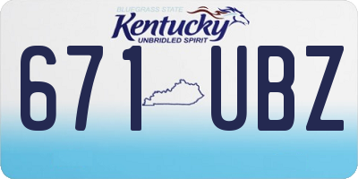 KY license plate 671UBZ