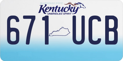 KY license plate 671UCB