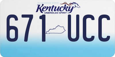 KY license plate 671UCC