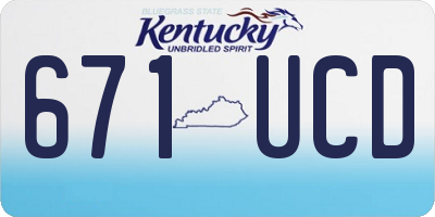 KY license plate 671UCD