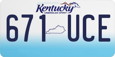 KY license plate 671UCE