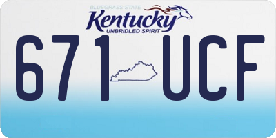 KY license plate 671UCF