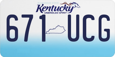 KY license plate 671UCG