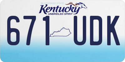 KY license plate 671UDK