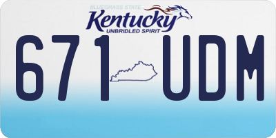 KY license plate 671UDM
