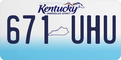 KY license plate 671UHU
