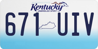 KY license plate 671UIV