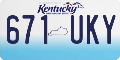 KY license plate 671UKY