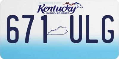 KY license plate 671ULG