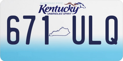 KY license plate 671ULQ