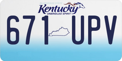 KY license plate 671UPV