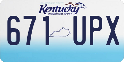 KY license plate 671UPX