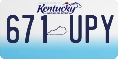 KY license plate 671UPY
