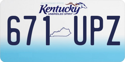 KY license plate 671UPZ