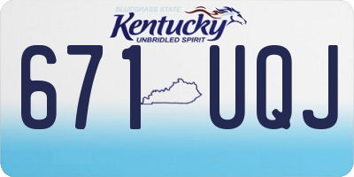 KY license plate 671UQJ