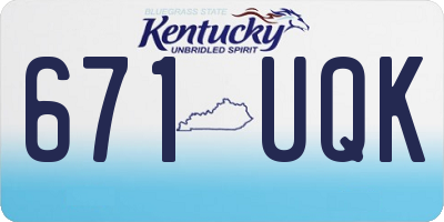 KY license plate 671UQK