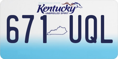 KY license plate 671UQL