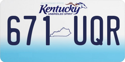 KY license plate 671UQR