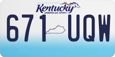 KY license plate 671UQW