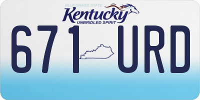 KY license plate 671URD