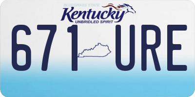 KY license plate 671URE