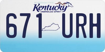 KY license plate 671URH