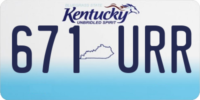 KY license plate 671URR