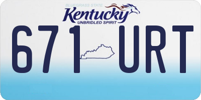 KY license plate 671URT