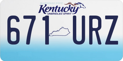 KY license plate 671URZ