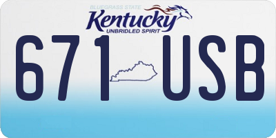 KY license plate 671USB