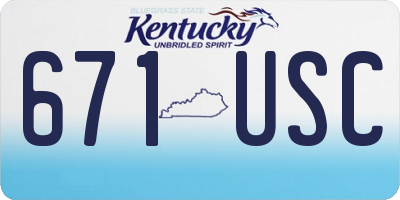 KY license plate 671USC