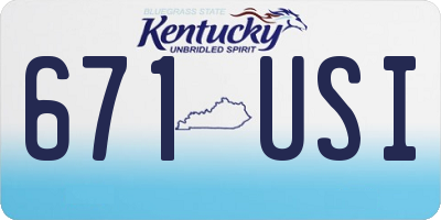 KY license plate 671USI