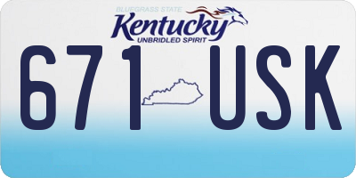 KY license plate 671USK