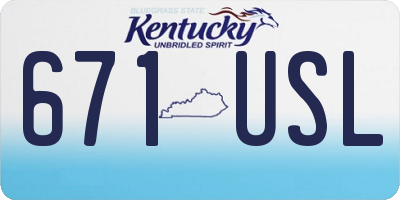 KY license plate 671USL