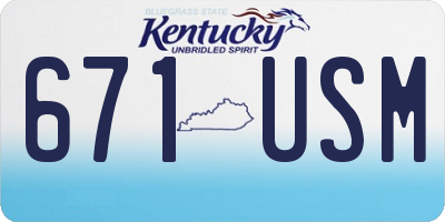 KY license plate 671USM