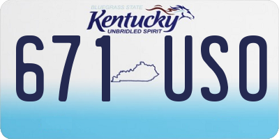 KY license plate 671USO