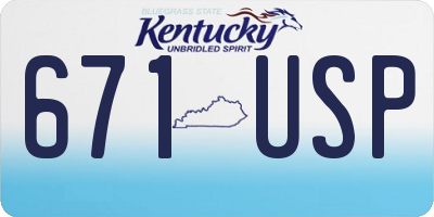 KY license plate 671USP