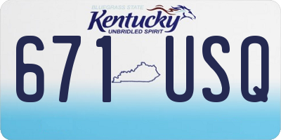 KY license plate 671USQ